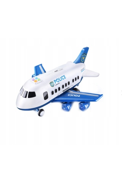 NO BRAND Set Avion de Jucărie Mare Poliție Transporter Lansator 6 Mașini