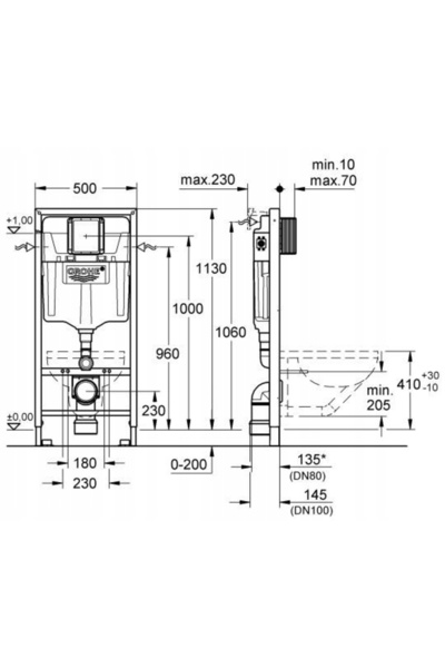 Grohe Set WC 2-în-1 Solido cu cadru încastrat din oțel 39069000