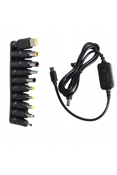 NO BRAND Adaptor DC 5,5 /2,1 PD 5V/9V/12V /15V/20V 10 bucăți cu capete de con...