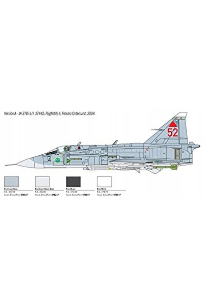NO BRAND Italeri 2785 Saab Ja 37/Aj 37 Viggen Model de avion pentru asamblare...