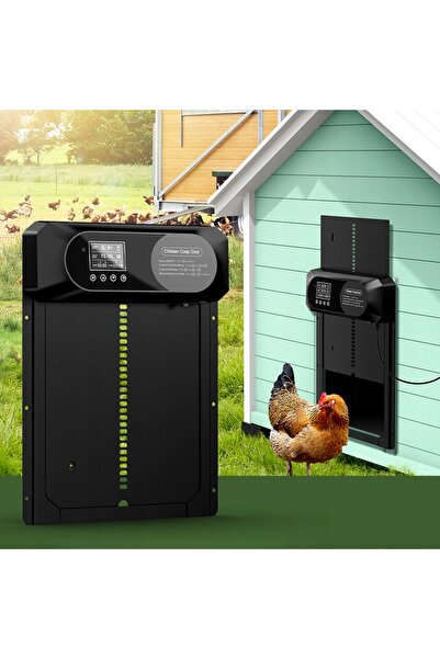 NO BRAND Ușă automată pentru cotețul de găini cu alimentare solară și control...