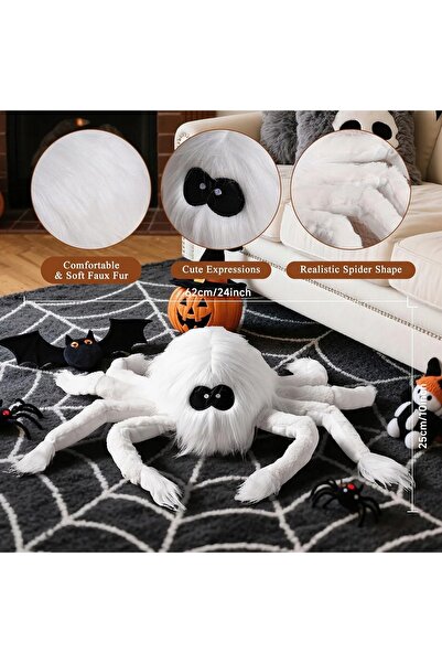 NO BRAND Pernă de pluș decorativă 3D cu păianjen de Halloween, din bumbac, pe...