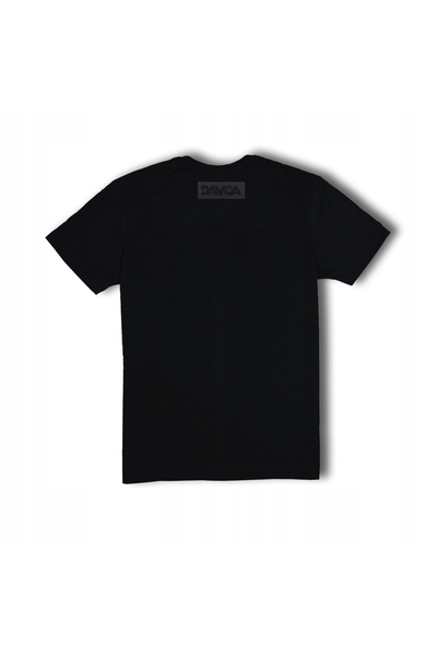 NO BRAND Tricou Davca pentru bărbați cu logo, negru mat, mărimea 3XL
