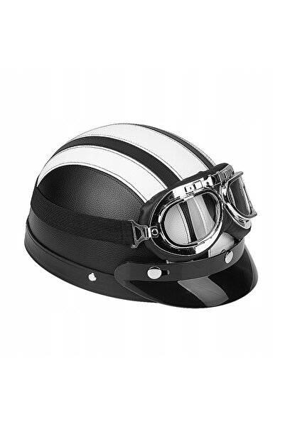 NO BRAND Cască universală de motocicletă retro cu ochelari UV, circumferință ...