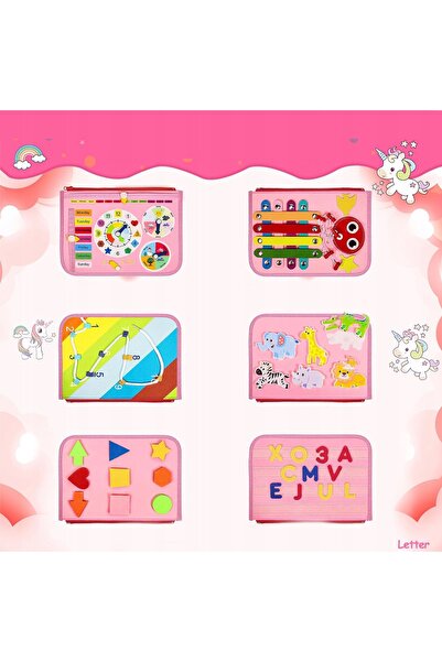 NO BRAND Busy Board, Jucărie Montessori, Jucărie din pâslă, Carte senzorială ...