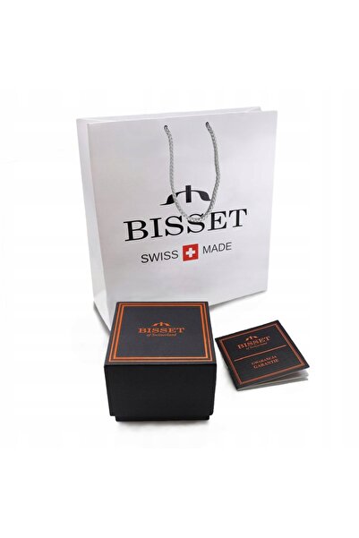 BİSSET Ceas de damă elvețian BSBF33 Auriu Safir Verde Plasă 36mm