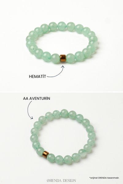 Orenda Design Aventurine Men's Bracelet |   Luck & Abundance Energy |   Natural Stone