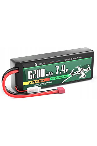 NO BRAND Baterie lipo 2S 7.4V 6200mAh 50C cu mufă tip T 137x46x24 mm, greutat...