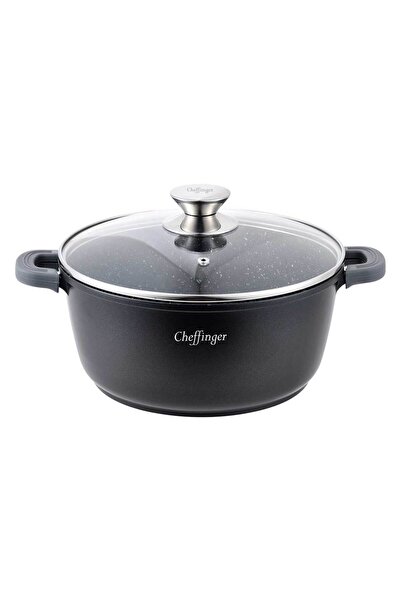 NO BRAND Oală cu capac 5.7L, înveliș de marmură, diametru 28cm, Cheffinger