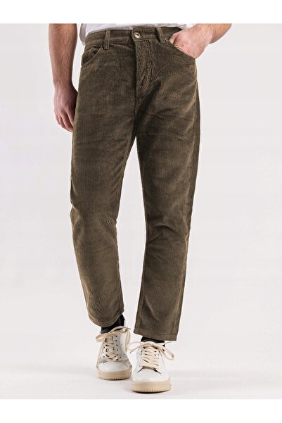 NO BRAND Pantaloni călduroși din catifea reiată pentru bărbați, 100% bumbac, ...