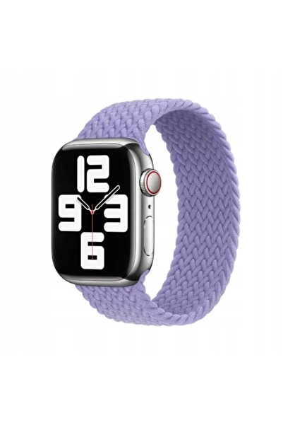 NO BRAND Curea originală Apple împletită Solo Loop, Lavandă Engleză, 41mm, mă...