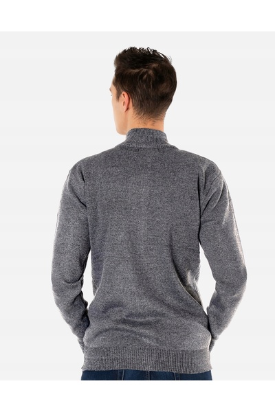 NO BRAND Pulover Cardigan Bărbați Mărimi Mari, cu Guler Semi-Înalt Retractabi...