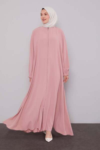 Levidor Rose Zippered Sleeve End Elastic Drawstring Robe