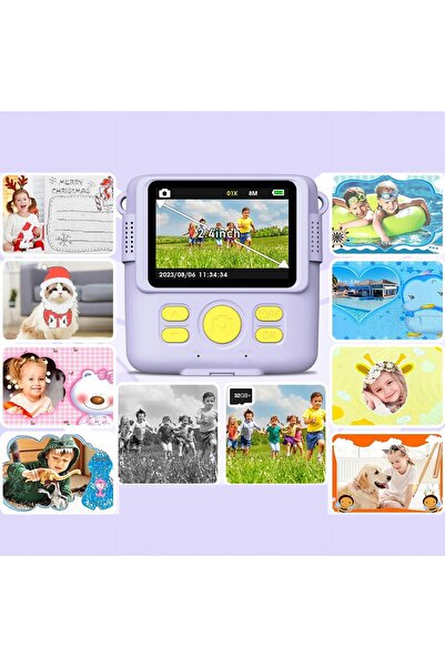 NO BRAND Cameră foto instant mini pentru copii, imprimantă Drukuś cu card de ...