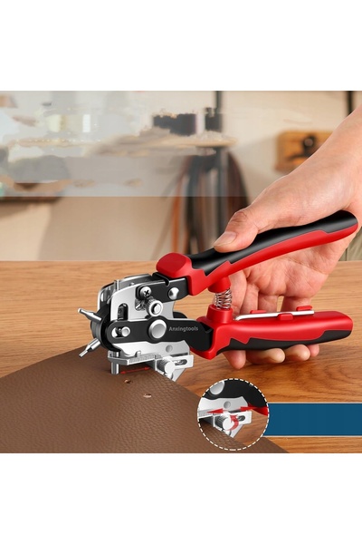 NO BRAND Perforator pentru curele din piele, Perforator tip revolver ABS, Per...