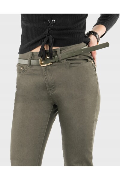 NO BRAND Pantaloni de damă din bumbac elastic, cu talie înaltă, blugi, cu cur...