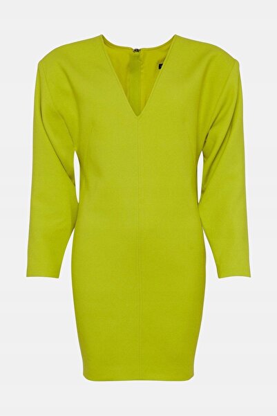 NO BRAND Rochie mini tip creion neon cu mânecă lungă și fermoar Karen Millen 40