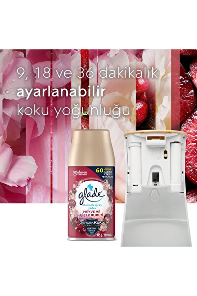 Glade Otomatik Sprey Yedek, 2'li Paket, Meyve ve Çiçek Buketi, 269ml (2 Yedek)
