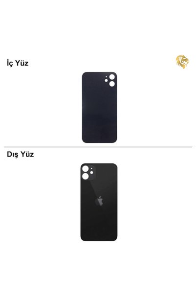 ARSKİNG iPhone 11 Siyah Renk Arka Kapak Arka Cam Batarya Kapağı Lazer Kesim K...