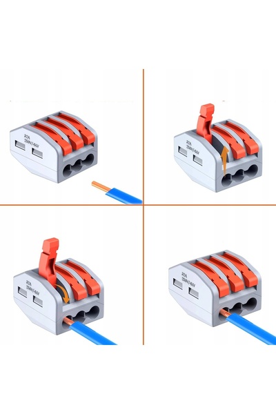 NO BRAND Conectori rapizi pentru fire electrice, Kit rapid pentru fire/cablur...