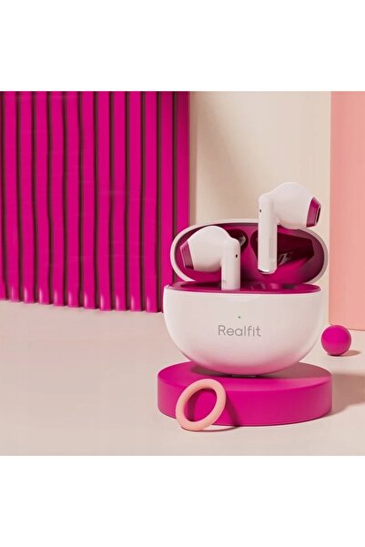 NO BRAND Căști wireless premium intraauriculare Realfit F2 Bluetooth Roz