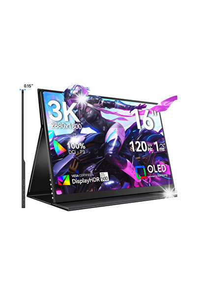 UPERFECT Monitor portabil Ucolor O2 pentru laptop OLED 2.8K 120Hz VESA USB-C