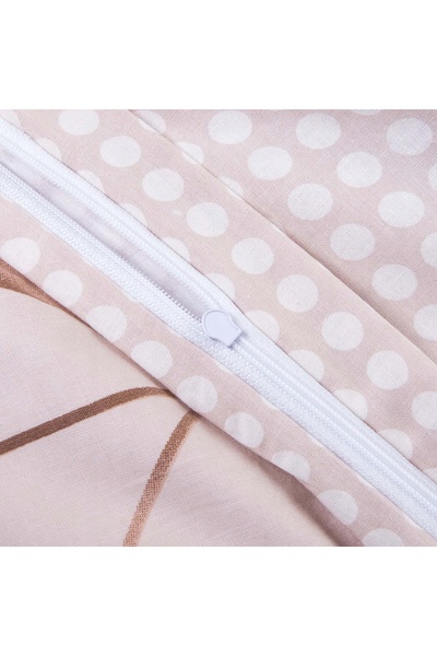 NO BRAND Lenjerie de pat Bumbac 200X220 Cottonlove 71490-1 Frunze Bej