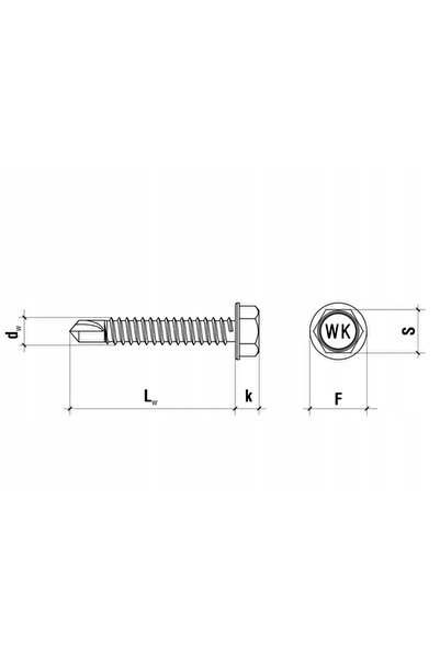 NO BRAND Șurub autofiletant pentru tablă metalică, pentru unealtă cu cheie, 6...