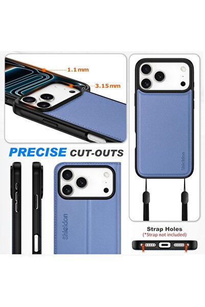 NO BRAND Husă Shieldon din Piele Naturală Magsafe pentru iPhone 17 Pro 2-în-1...