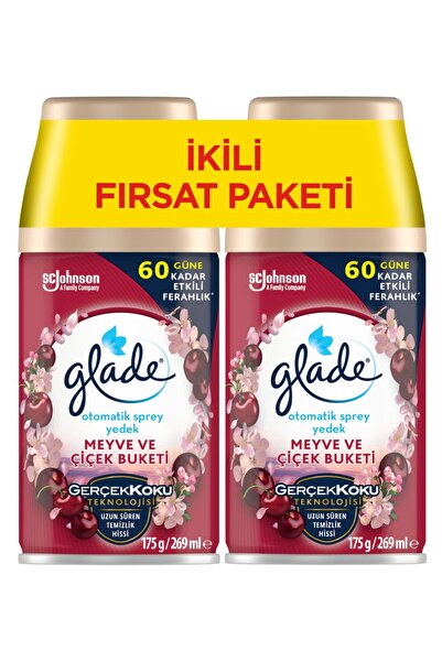 Glade Otomatik Sprey Yedek, 2'li Paket, Meyve ve Çiçek Buketi, 269ml (2 Yedek)