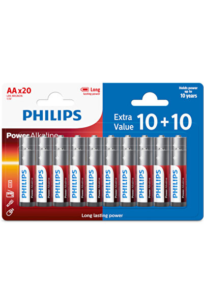 Philips LR6P20BP/GRS Ισχυρές Αλκαλικές Μπαταρίες Υψηλής Απόδοσης 20 τεμάχια AA