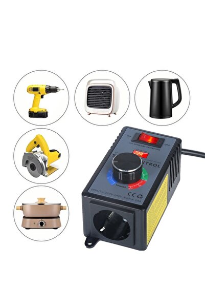 NO BRAND Regulator de viteză motor cu tensiune, în carcasă, cu priză, 2400W 230V