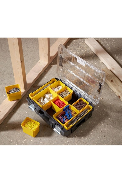 NO BRAND Organizator de scule cu capac transparent, 10 compartimente, modular