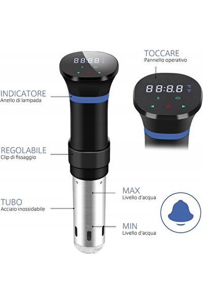 NO BRAND Circurulator Sous Vide cu Termostat de Imersie 1000W Ecran Tactil LC...
