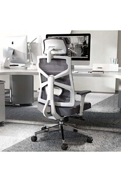 NO BRAND Scaun de birou ergonomic cu cotiere 4D și tetieră 2D