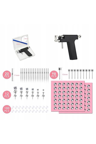 NO BRAND Pistol de piercing pentru urechi, cercei, cu kit de 230 de piese