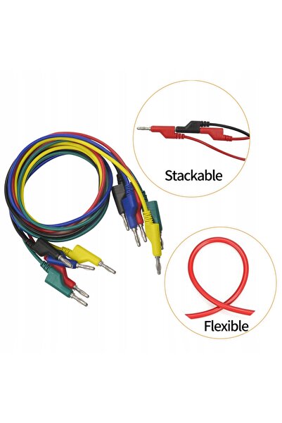 NO BRAND Cabluri de testare cu două capete de 4mm, 1m, pentru multimetru + 10...