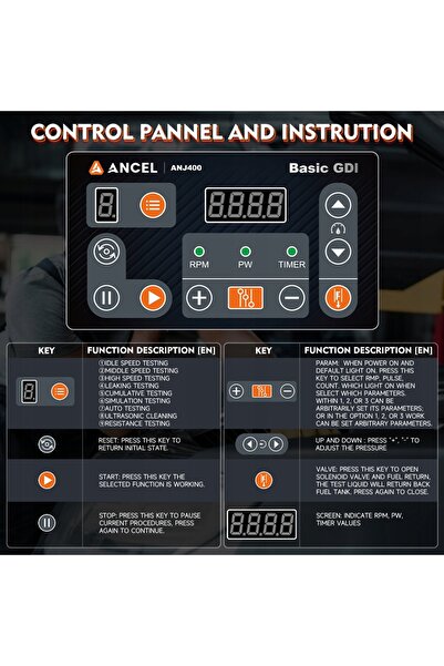 NO BRAND Ancel Anj400 Tester injectoare/Curățător de carbon/Unelte de atelier