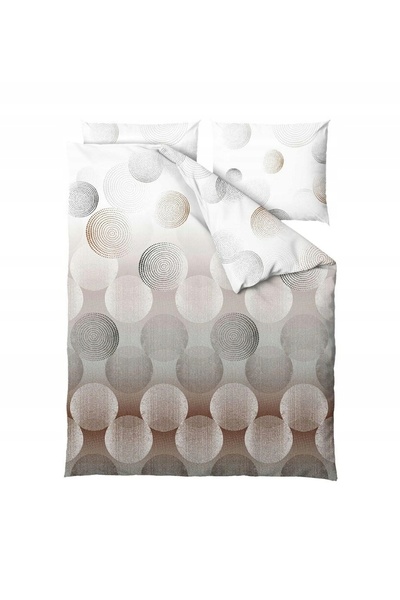 NO BRAND Lenjerie de pat din bumbac 200X220 Cercuri Bej Galaxie