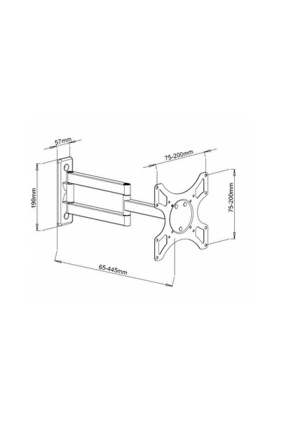 NO BRAND Suport de perete Techly LCD/LED 19 "-37" 25kg, Pivotant, Alb