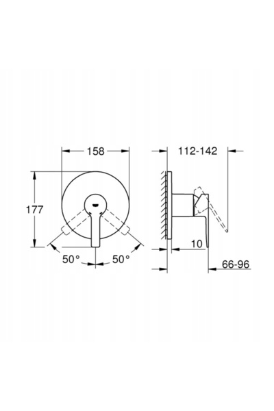 NO BRAND GROHE Baterie încastrată cu o singură ieșire de apă LINEARE