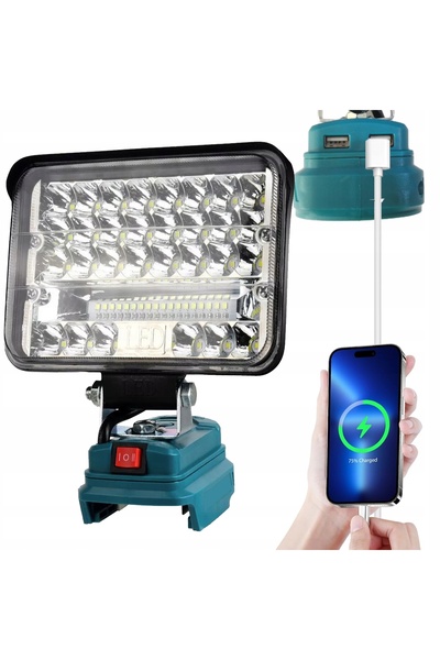NO BRAND Lampă de lucru portabilă cu halogen pentru baterie de 18V, 60W
