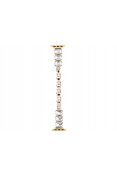 NO BRAND Curea pentru Apple Watch 38mm 40mm 41mm, brățară aurie cu strasuri p...