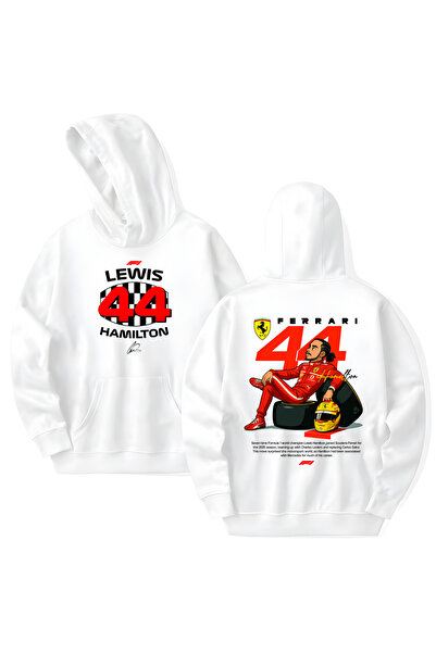 STİL-X Lewis Hamilton Printed Cotton Long Sleeve Hooded Sweatshirt with 3 Yarns