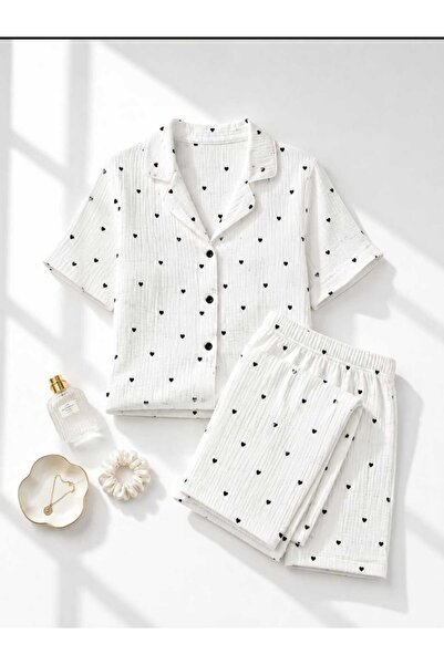 WOMEN'S WORLD FANTASY Short Sleeve Long Bottom Nightgown and Pajama Set