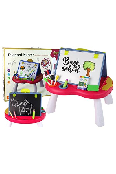 LeanToys Joc 2-în-1: Masă de joc și tablă, cu markere, Dame chinezești