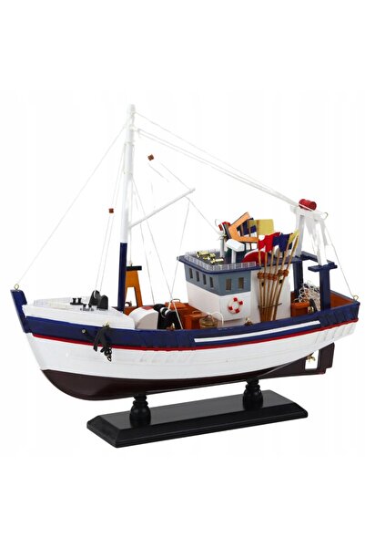 LeanToys Model de navă de colecție, decorativ, model de barcă de pescuit cu e...