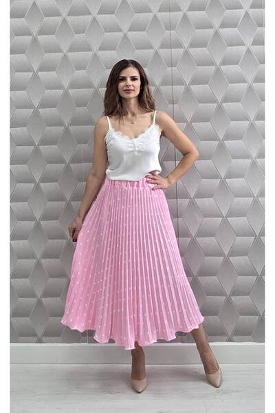 OnlyForYou Fustă Plisată Damă Midi – Fustă Elegantă cu Talie Elastică și Croi...