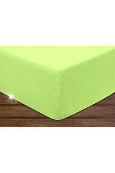NO BRAND Cearșaf de pat din frotir cu elastic 200x220 seledyn