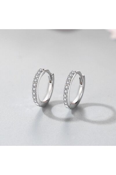 NO BRAND Cercei tip inel mici Fraise cu Zirconia S925